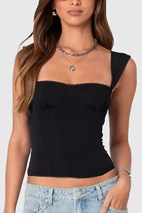 Edikted Marcella Wide Strap Mesh Corset