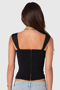Edikted Marcella Wide Strap Mesh Corset