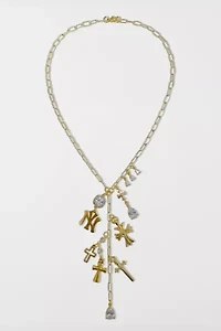 Five Fourty Nine Amata Gold Charm Lariat Necklace