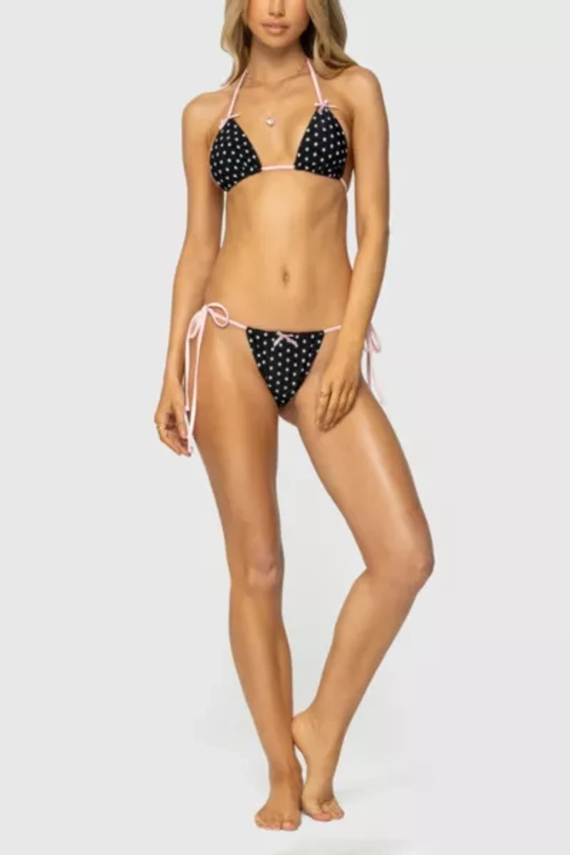 Edikted Leigh Polka Dot Triangle Bikini Top