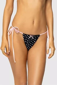 Edikted Leigh Polka Dot String Bikini Bottom
