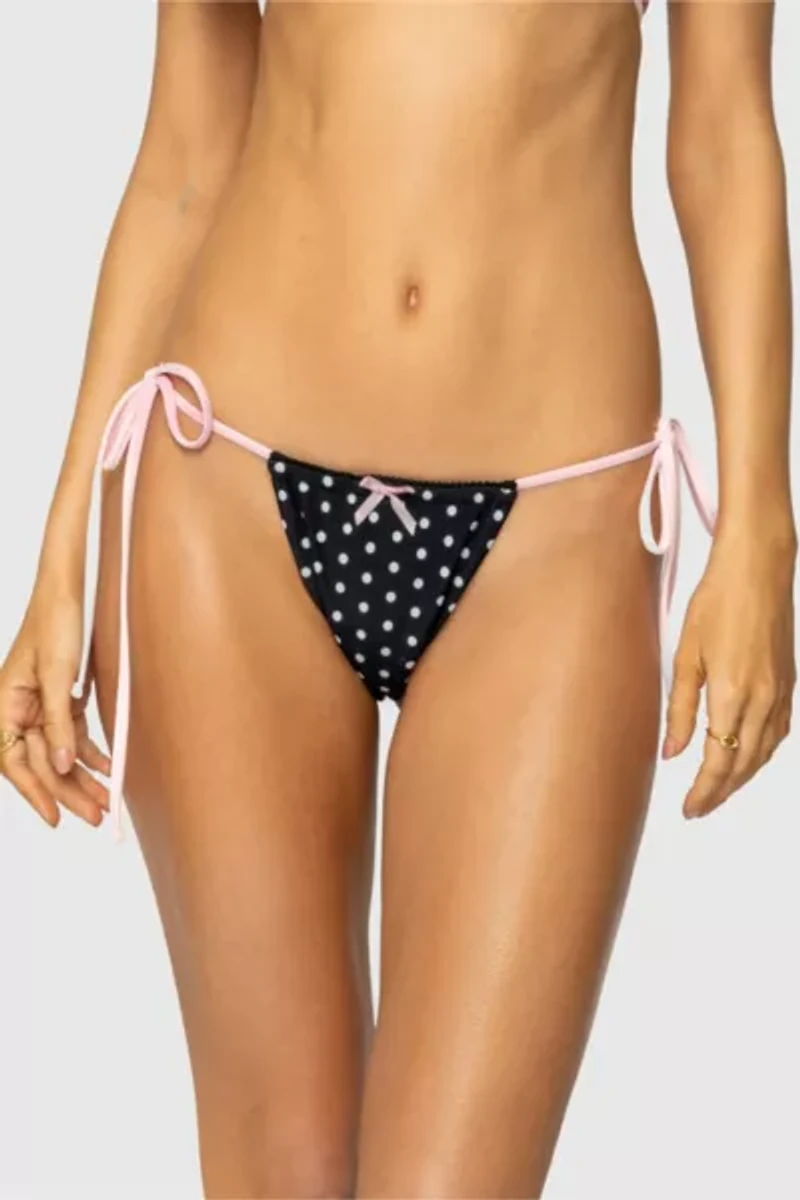 Edikted Leigh Polka Dot String Bikini Bottom