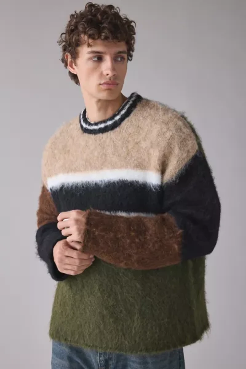 The Ragged Priest Patched Knit Crew Neck Sweater