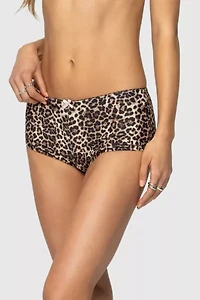 Edikted Mich Leopard Boyshort Bikini Bottoms