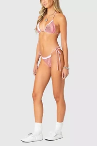 Edikted Zora Striped Triangle Bikini Top