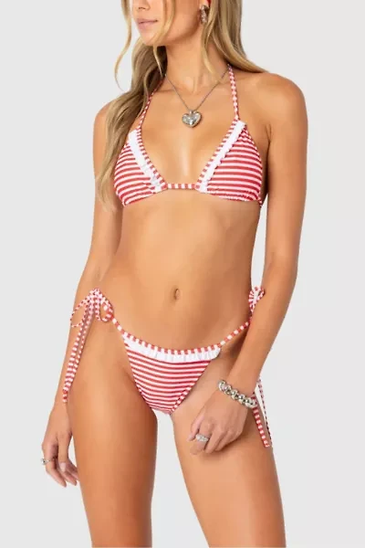 Edikted Zora Striped Triangle Bikini Top