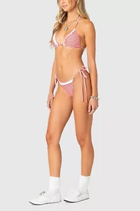 Edikted Zora Striped String Bikini Bottom