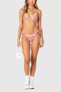 Edikted Zora Striped String Bikini Bottom