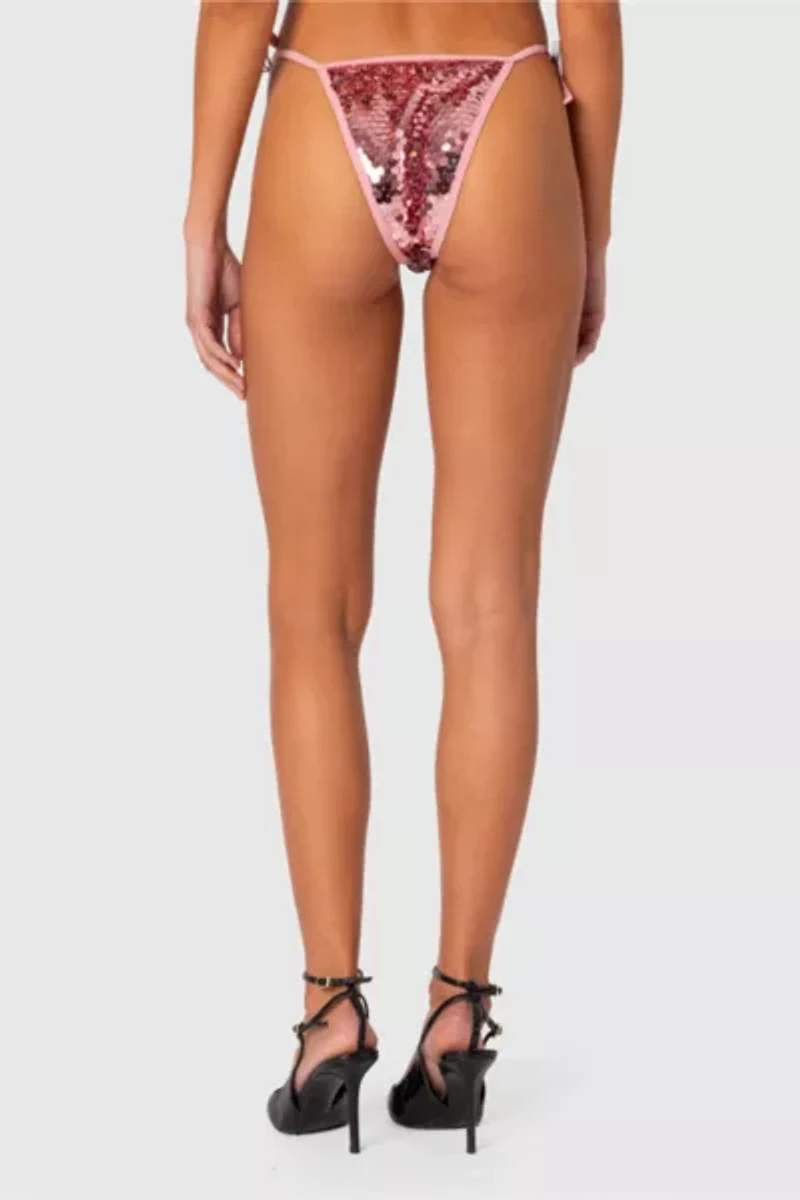 Edikted Lilly Sequin String Bikini Bottom
