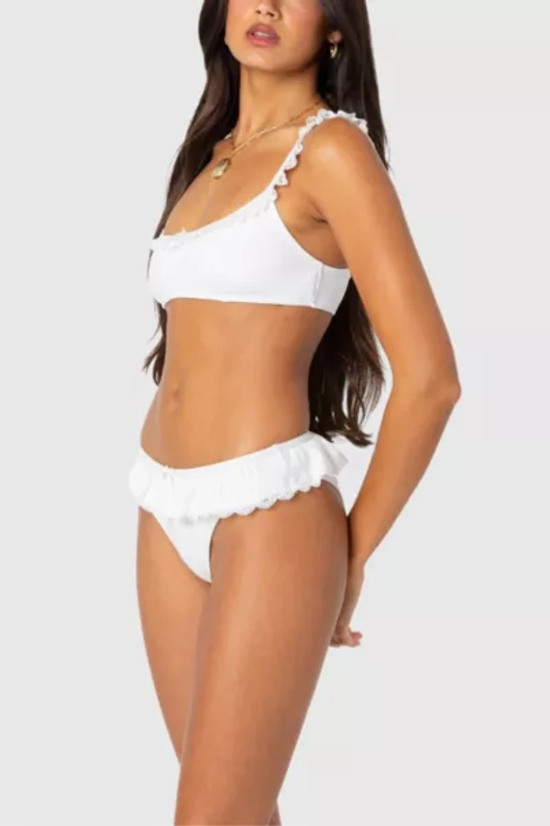 Edikted Lacey Ruffled Bikini Top