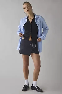 Kimchi Blue Girls Night Low-Rise Belted Wrap Micro Mini Skort