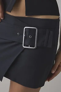 Kimchi Blue Girls Night Low-Rise Belted Wrap Micro Mini Skort