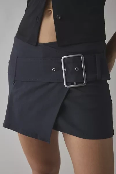 Kimchi Blue Girls Night Low-Rise Belted Wrap Micro Mini Skort