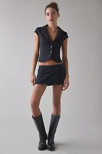 UO Daphne Cropped Button-Front Blazer Top