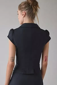 UO Daphne Cropped Button-Front Blazer Top