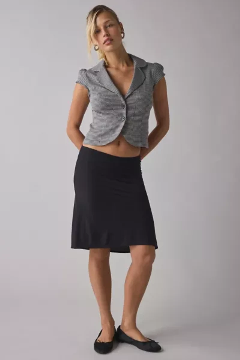 UO Daphne Cropped Button-Front Blazer Top