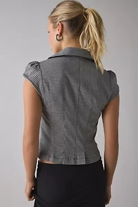 UO Daphne Cropped Button-Front Blazer Top