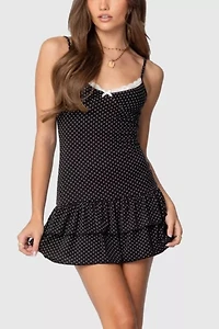 Edikted Cienna Strappy Polka Dot Mini Dress