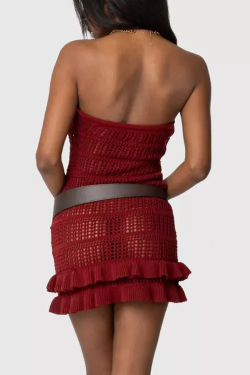 Edikted Brooke Crochet Strapless Mini Dress