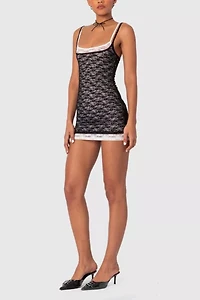 Edikted Vivian Layered Lace Mini Dress