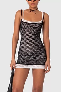 Edikted Vivian Layered Lace Mini Dress