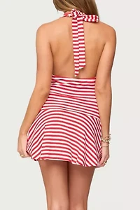 Edikted Cowl Neck Drop Waist Mini Dress