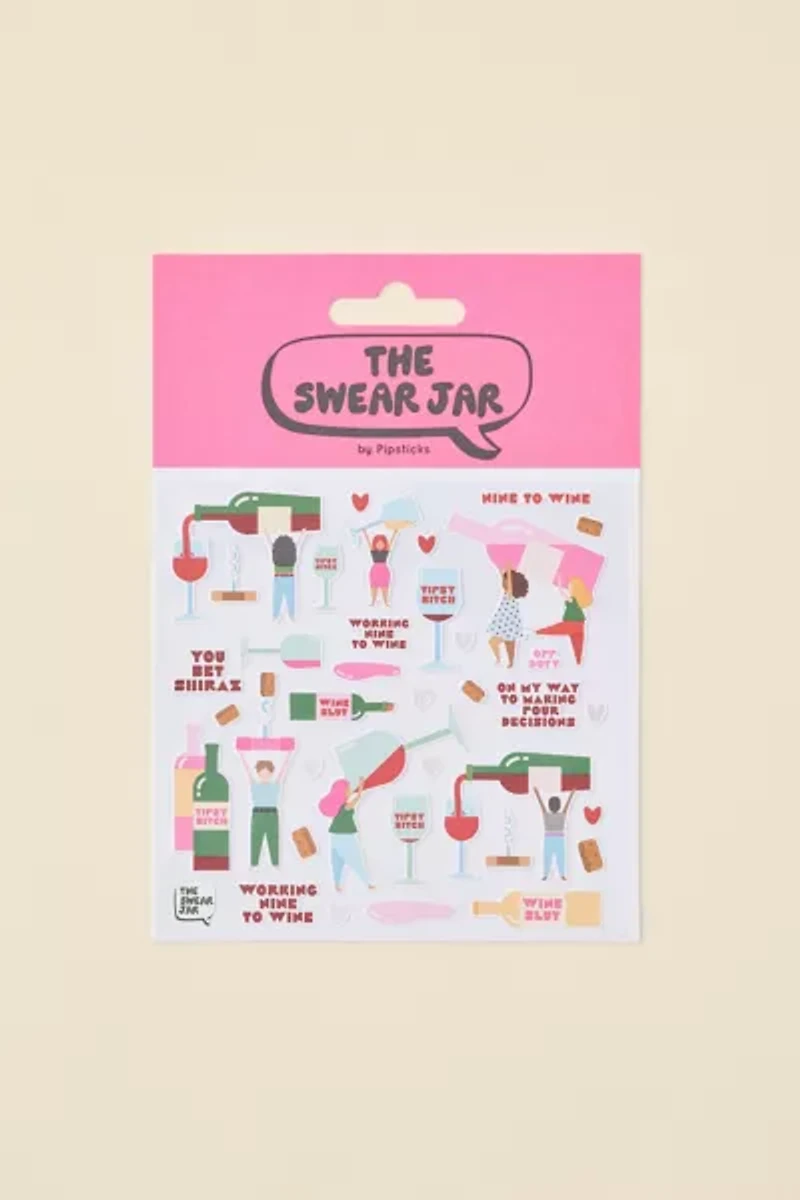 PIPSTICKS The Swear Jar Wine Sticker Sheet