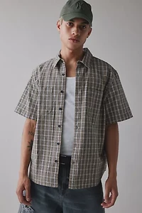 UO Checkerboard Plaid Short Sleeve Shirt
