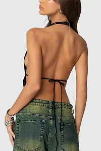 Edikted Studded Open Back Halter Top