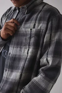 BDG Plaid Flannel Flat Hem Long Sleeve Shirt