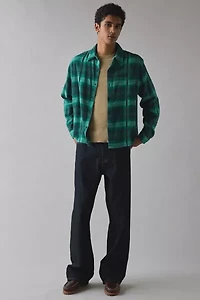 BDG Plaid Flannel Flat Hem Long Sleeve Shirt