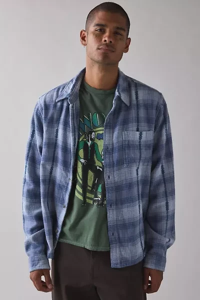 BDG Plaid Flannel Flat Hem Long Sleeve Shirt