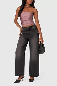 Edikted Maxeen Shiny Gathered Tube Top