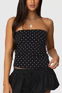 Edikted Polka Dot Built-In Bra Tube Top