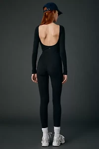 Out From Under Bec Long Sleeve Scoop Back Athletic Jumpsuit