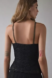 Kimchi Blue Clover Lace + Ribbon Trim Cropped Cami