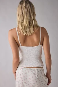 Kimchi Blue Clover Lace + Ribbon Trim Cropped Cami