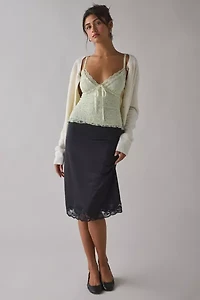 Kimchi Blue Clover Lace + Ribbon Trim Cropped Cami