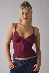 Kimchi Blue Clover Lace + Ribbon Trim Cropped Cami