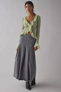 Kimchi Blue Libby Ruffle Trim Flyaway Lace Cardigan Top