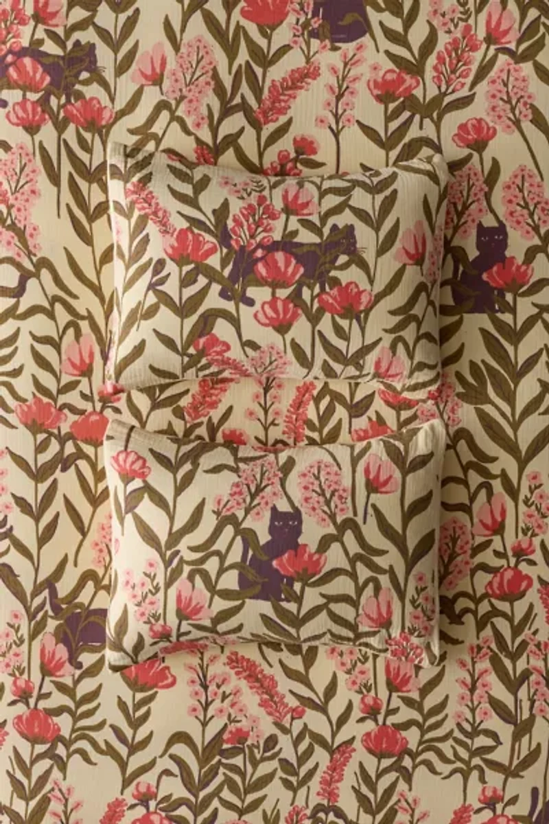 Wren Woodblock Patterned Sham Set