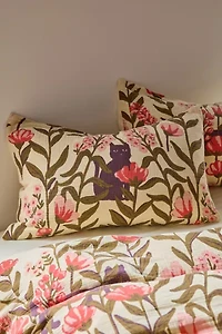 Wren Woodblock Patterned Sham Set