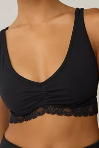 Out From Under Bec Pinch Front Lace Trim Bralette