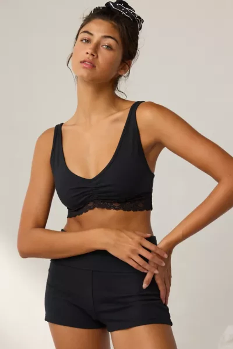 Out From Under Bec Pinch Front Lace Trim Bralette