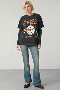 Coca-Cola Live On Tour Disco Ball Graphic T-Shirt Dress