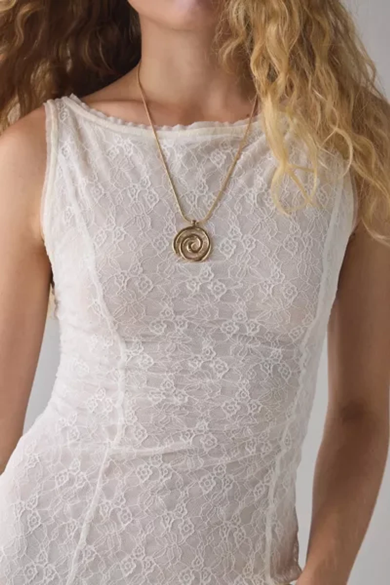 UO Like A Dream Reversible Sheer Lace Scoop Slip Maxi Dress