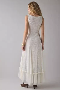 UO Like A Dream Reversible Sheer Lace Scoop Slip Maxi Dress