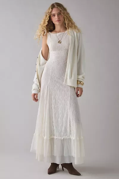 UO Like A Dream Reversible Sheer Lace Scoop Slip Maxi Dress