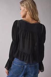 Kimchi Blue Kit Prairie Long Sleeve Babydoll Top