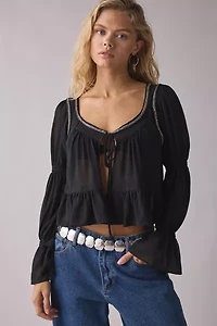 Kimchi Blue Kit Prairie Long Sleeve Babydoll Top